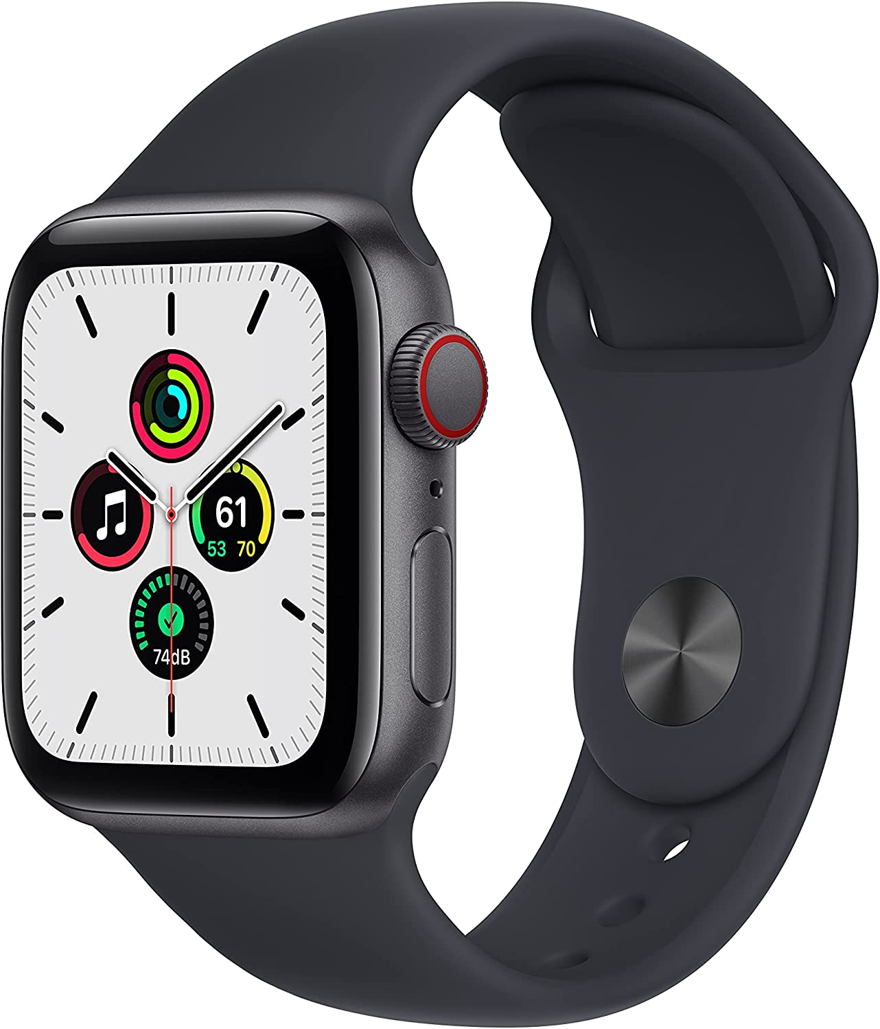 Apple Watch SE GPS + Cellular, 40mm Space Gray Aluminum Case with Midnight Sport Band