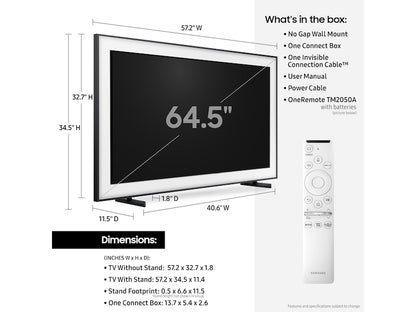 Samsung 65-in The Frame QLED 4K UHD HDR Smart TV QN65LS03TAFXZA (2020)