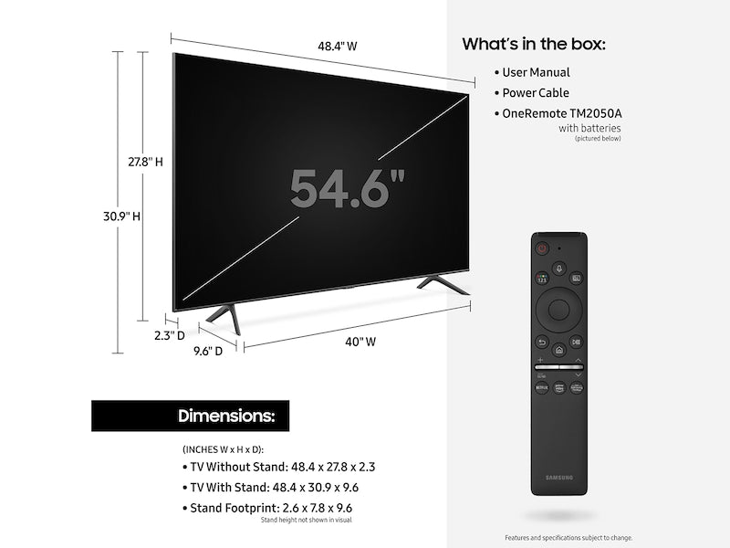 Samsung 55-in Q60T QLED 4K UHD HDR Smart TV QN55Q60TAFXZA (2020)