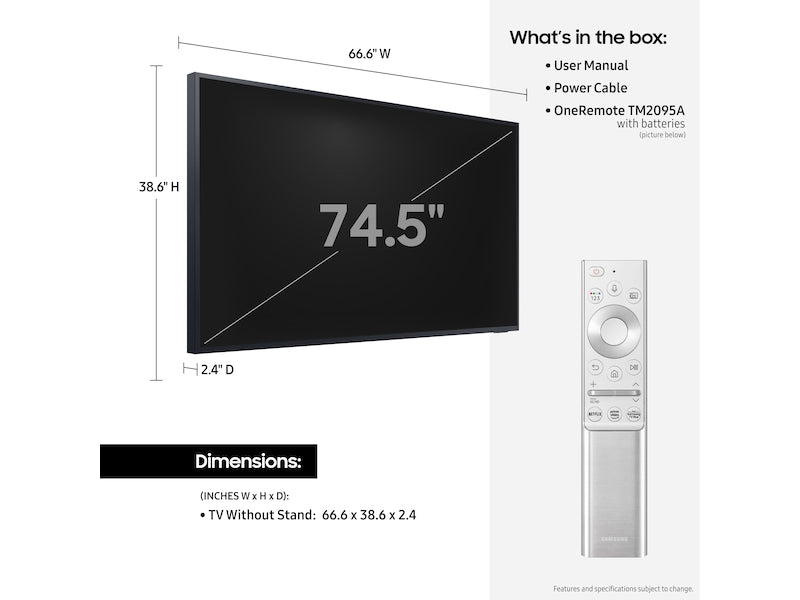 Samsung 75-in The Terrace QLED 4K UHD HDR Smart TV QN75LST7TAFXZA (2020)