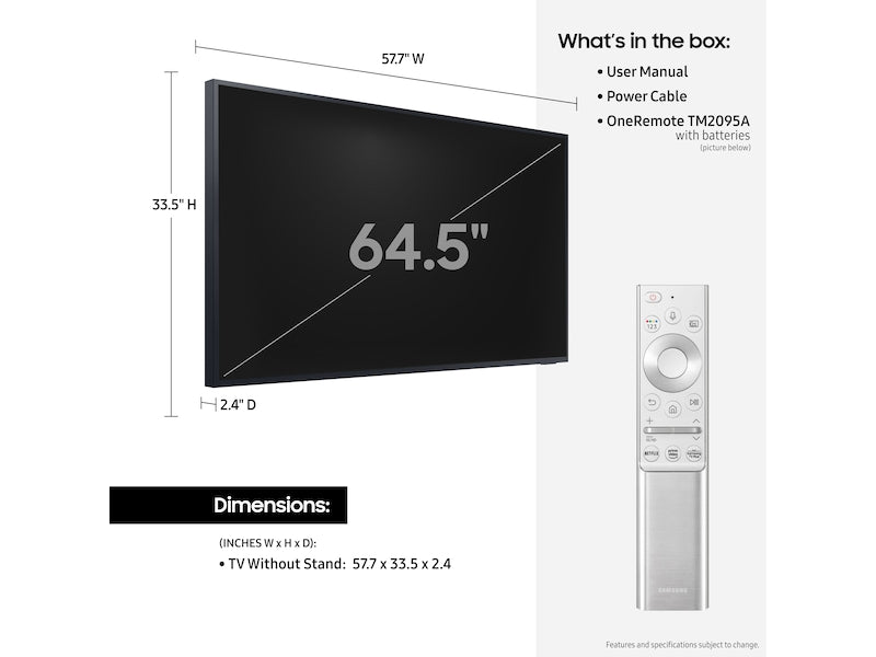 Samsung 65-in The Terrace QLED 4K UHD HDR Smart TV QN65LST7TAFXZA (2020)