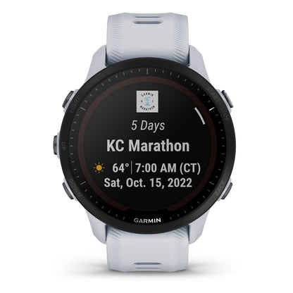 Garmin Forerunner® 955 Solar, GPS Running Smartwatch with Solar Charging Capabilities, Whitestone