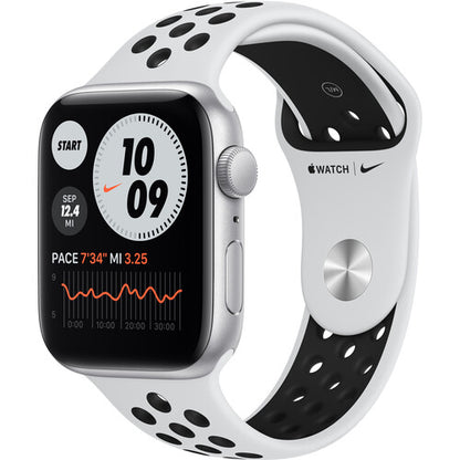 Apple Watch Nike SE GPS, 44mm Silver Aluminum with Pure Platinum/Black Nike Sport Band