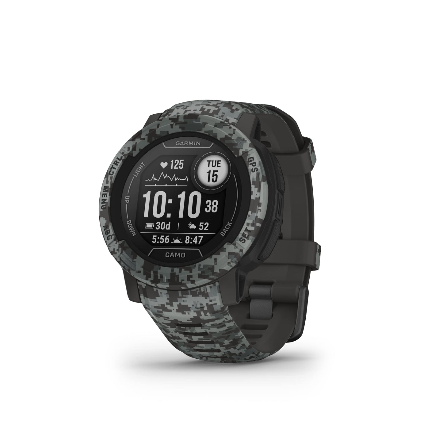 Garmin Instinct 2, Camo-Edition, GPS Outdoor Watch, Multi-GNSS Support, Tracback Routing, Graphite Camo