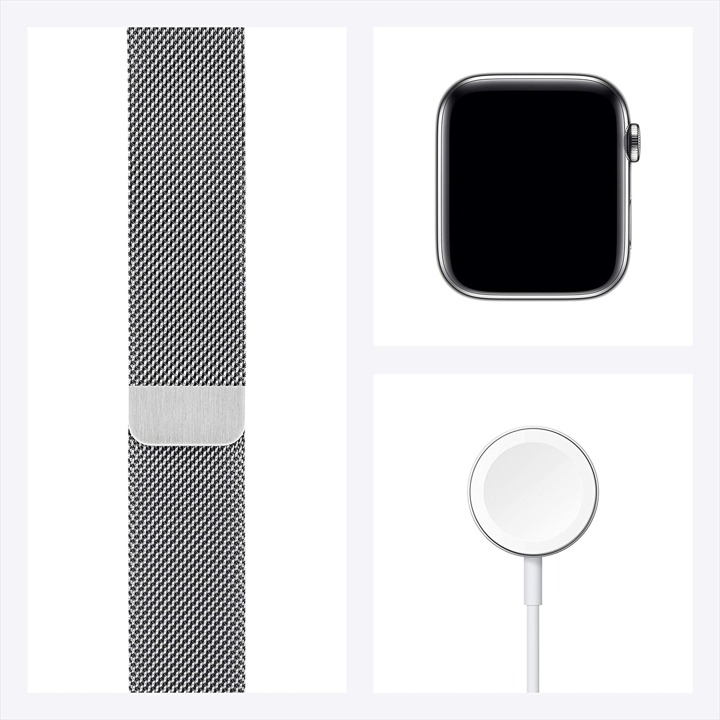 Apple Watch Series 6 GPS + Cellular 44mm Silver Stainless Steel w Silver Milanese Loop