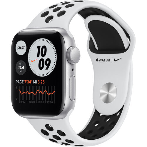 Apple Watch Nike SE GPS, 40mm Silver Aluminum with Pure Platinum/Black Nike Sport Band