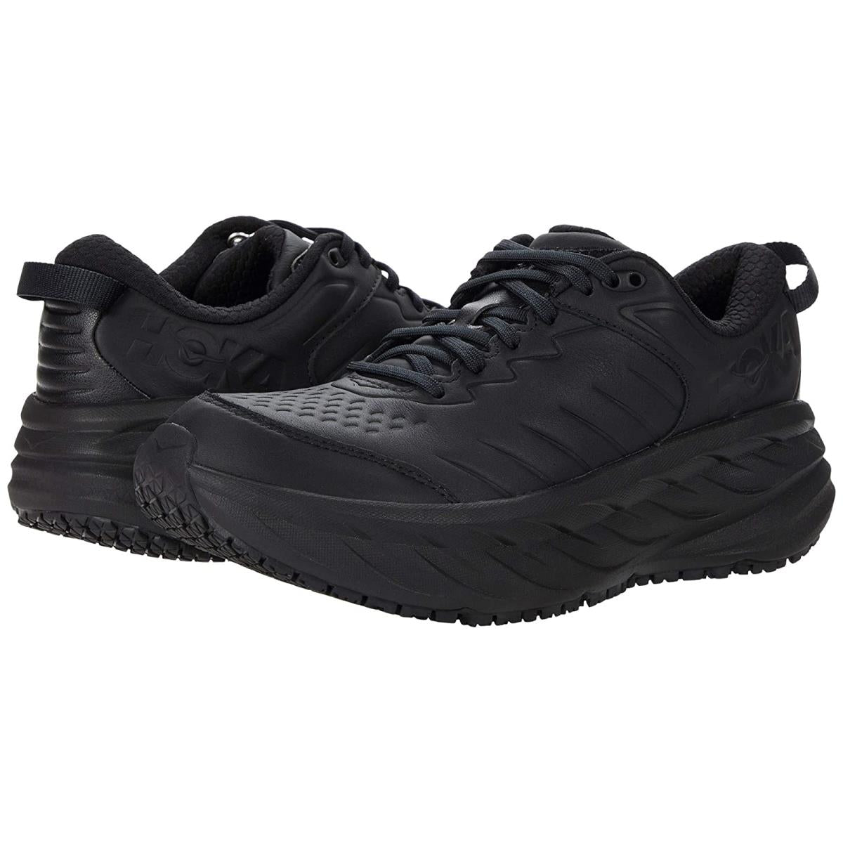 Hoka Bondi 8 Women's (Wide) Everyday Running Shoe - Black / Black - Size 11
