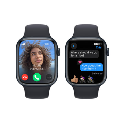 Apple Watch Series 9 GPS + Cellular 45mm Midnight Aluminum Case with Midnight Sport Band - S/M (2023)