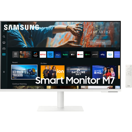 SAMSUNG 32" M70C Series 4K UHD USB-C Smart Monitor & Streaming TV, 4ms, 60Hz, HDR10, Wireless Display, Gaming and IoT Hubs, Alexa Built in, LS32CM701UNXZA, White
