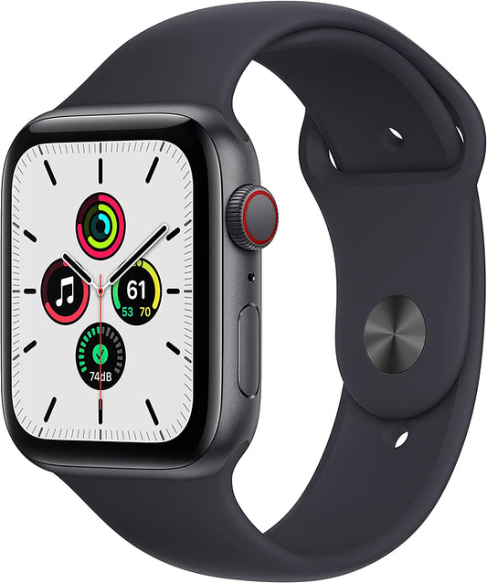 Apple Watch SE GPS + Cellular, 44mm Space Gray Aluminum Case with Midnight Sport Band