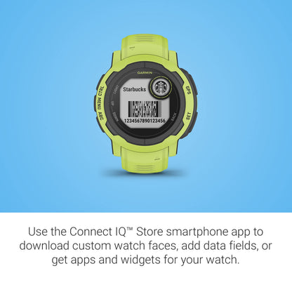 Garmin Instinct 2, Rugged GPS Outdoor Watch, Multi-GNSS Support, Tracback Routing, Electric Lime