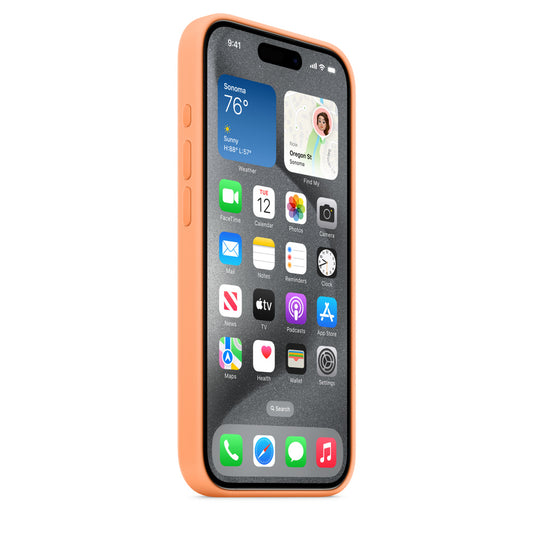 Apple iPhone 15 Pro Silicone Case with MagSafe - Orange Sorbet - MT1H3ZM/A