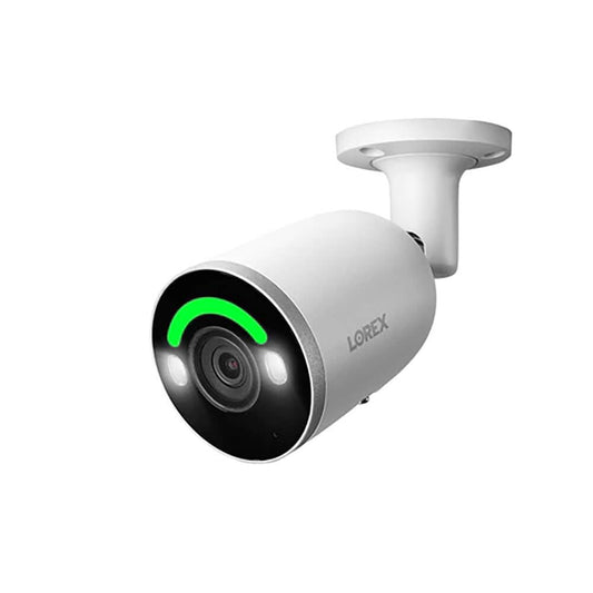 Lorex 4K IP Wired Bullet Security Camera with Smart Security Lighting and Smart Motion Detection (White)