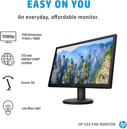 HP V22 FHD 21.5-inch LED Computer Monitor - Low Blue Light