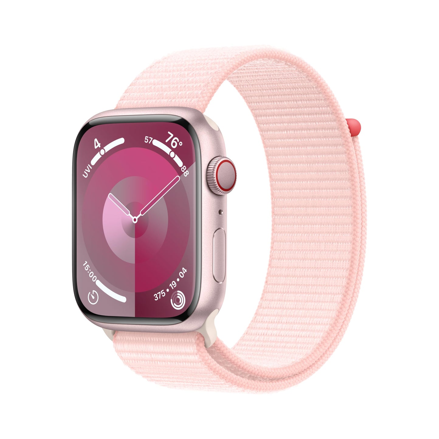 Apple Watch Series 9 GPS + Cellular 45mm Pink Aluminum Case with Light Pink Sport Loop (2023)