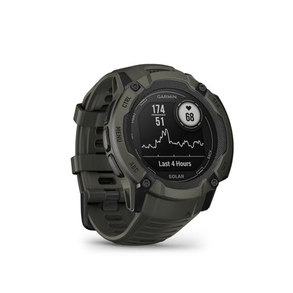 Garmin Instinct 2X Solar, Rugged GPS Smartwatch, Built-in Flashlight, Solar Charging Capability, Multi-Band GNSS, Moss