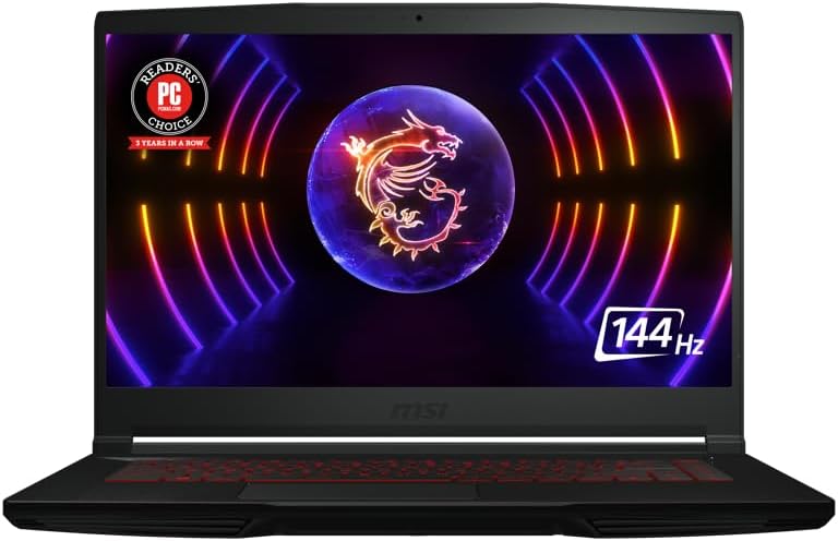 MSI Thin GF63 15.6-in Gaming Laptop Computer, i5-12450H 8GB 512GB RTX 4050