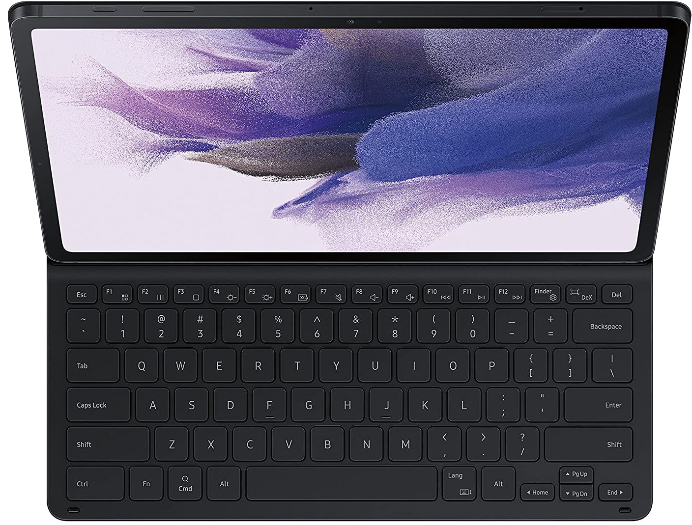 Samsung Galaxy Tab S7 FE 12.4-in 64GB Tablet Mystic Black SM-T733NZKAXAR (2021) + Keyboard Case Bundle
