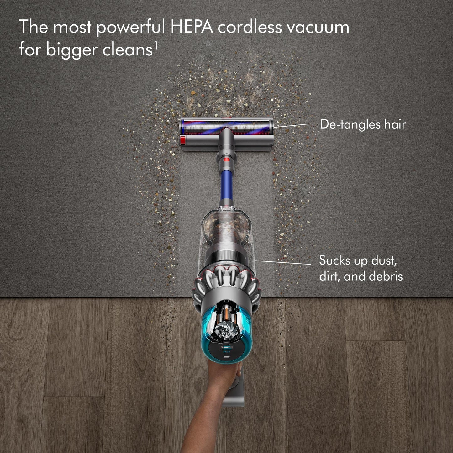 Dyson Gen5 Outsize Cordless Vacuum Cleaner, Nickel/Blue, Extra Large