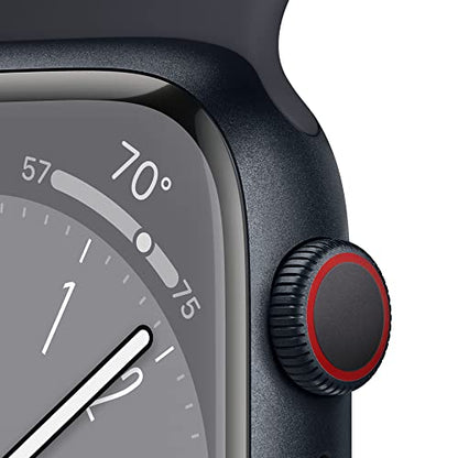 Apple Watch Series 8 GPS + Cellular 41mm Midnight Aluminum Case w Midnight Sport Band - S/M (2022)