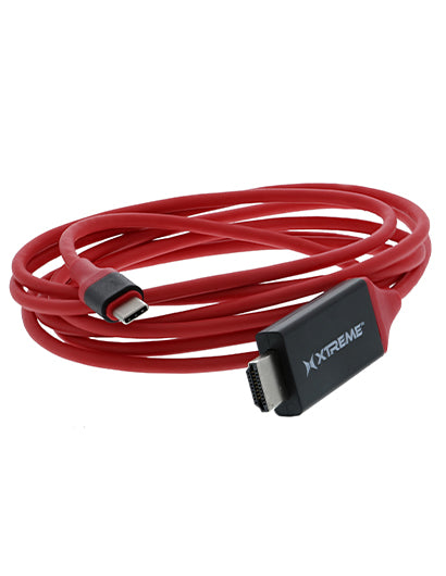 Xtreme Cables 6ft. USB Type C to HDMI Adapter Cable, Red