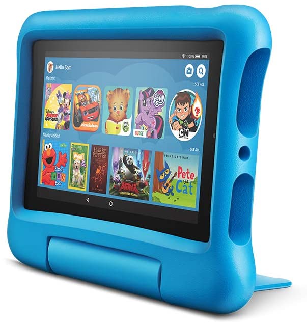 (Open Box) Amazon Fire 7 Kids tablet, 7" Display, ages 3-7, 16 GB, (2019 release), Blue Kid-Proof Case