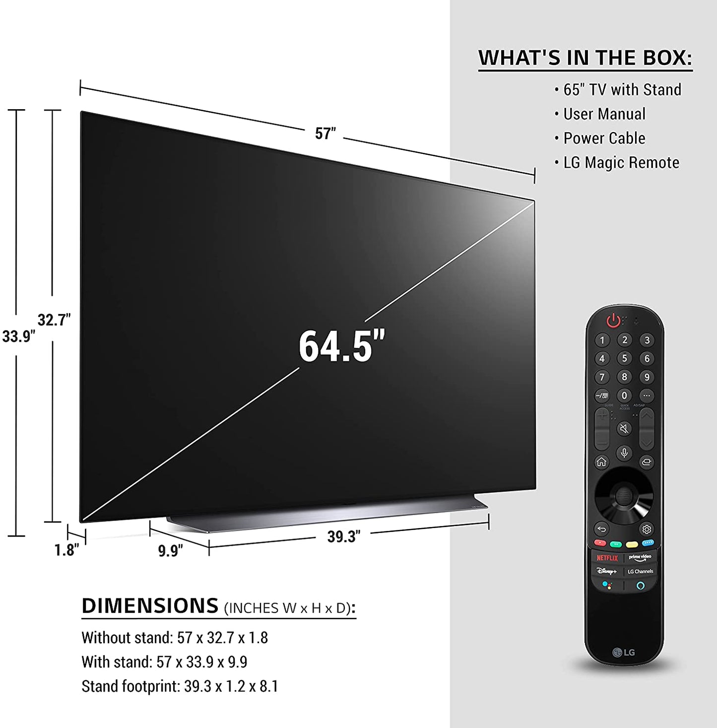 LG C1 65-in 4K UHD OLED 120Hz Smart TV OLED65C1PUB (2021)