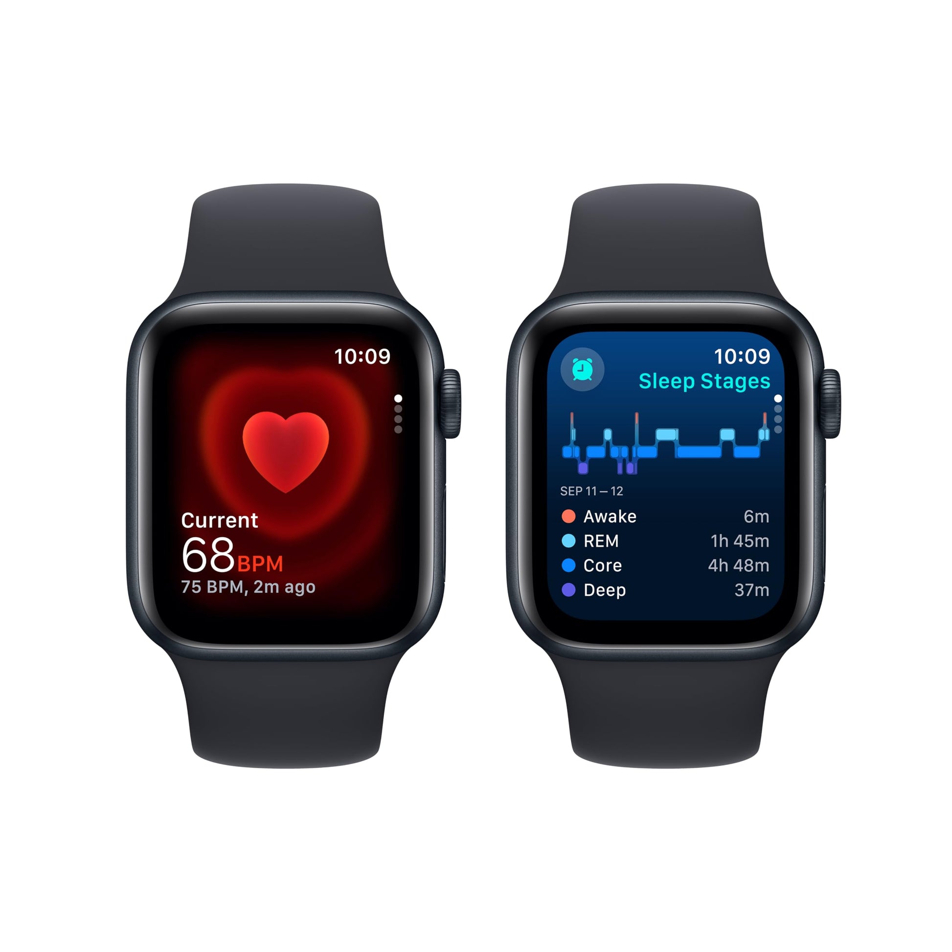 Apple Watch SE GPS + Cellular 40mm Midnight Aluminum Case with Midnight Sport Band - M/L (2023)