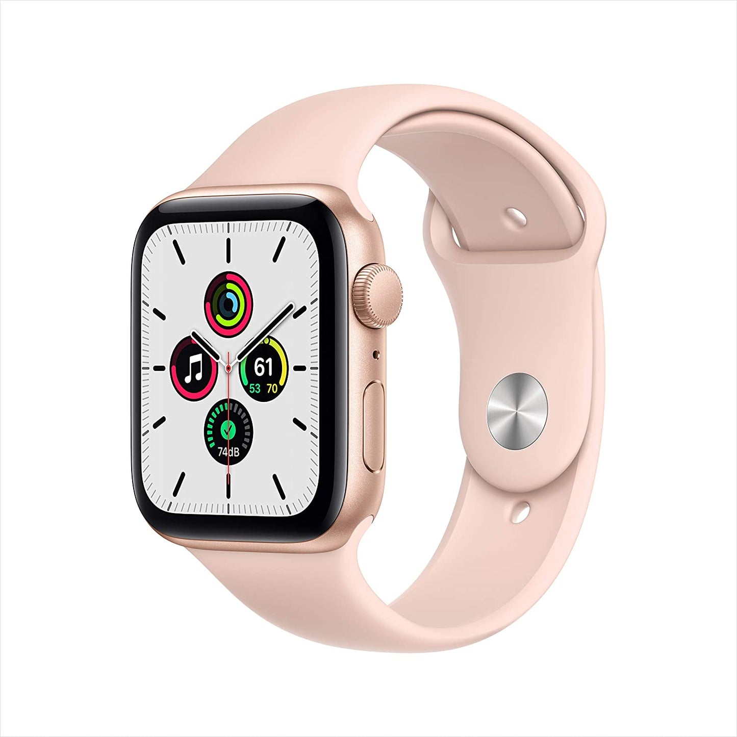 Apple Watch SE GPS, 40mm Gold Aluminum Case w Pink Sand Sport Band