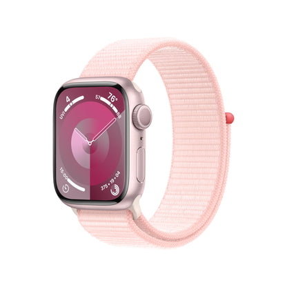 (Open Box) Apple Watch Series 9 GPS 41mm Pink Aluminum Case with Light Pink Sport Loop (2023)