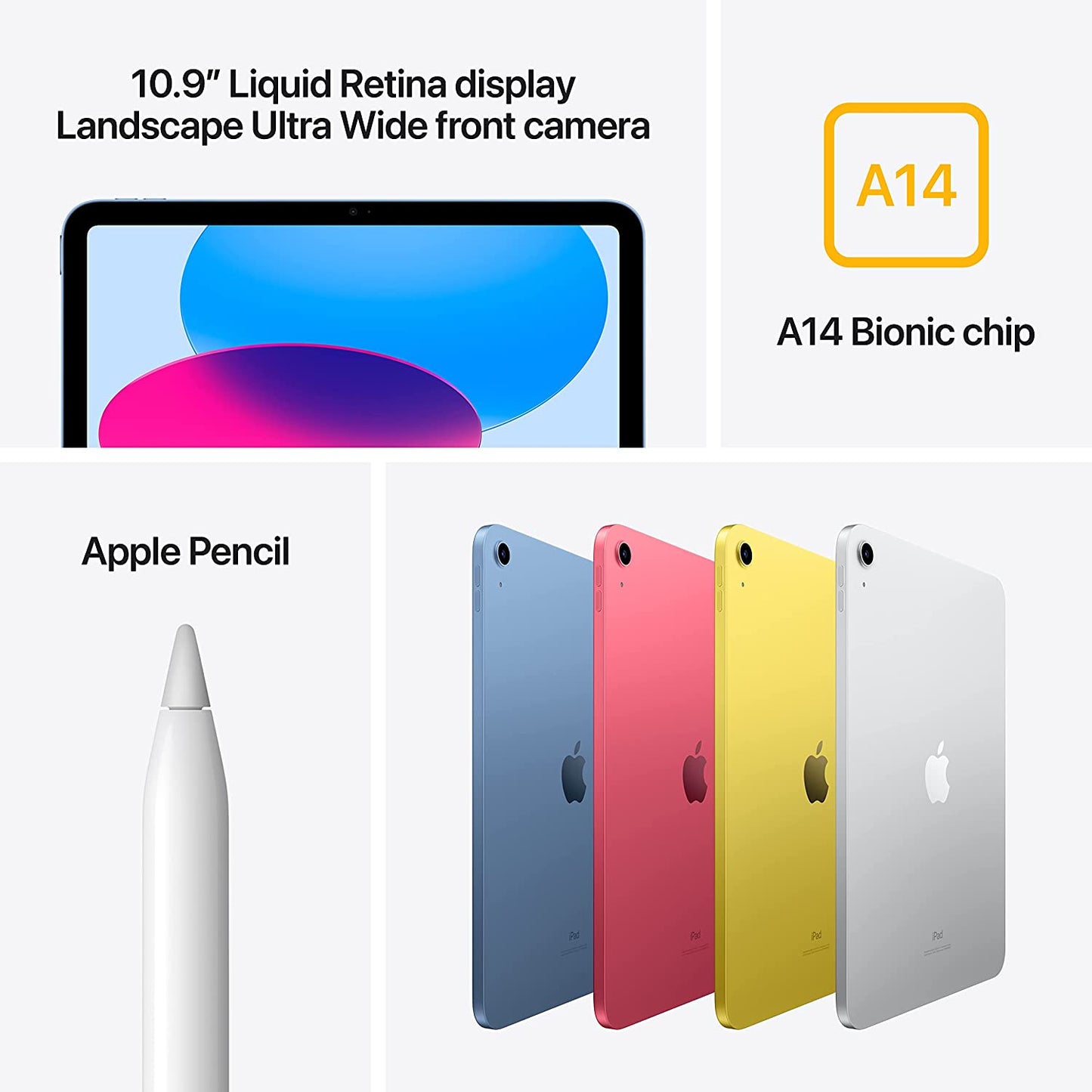 Apple 10.9-in iPad Wi-Fi 64GB - Yellow - MPQ23LL/A (10th Gen)