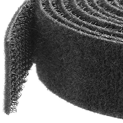 StarTech.com Hook-and-Loop Cable Management Tie - 25 ft. Roll - Black - Cut-to-Size Cable Wrap / Straps