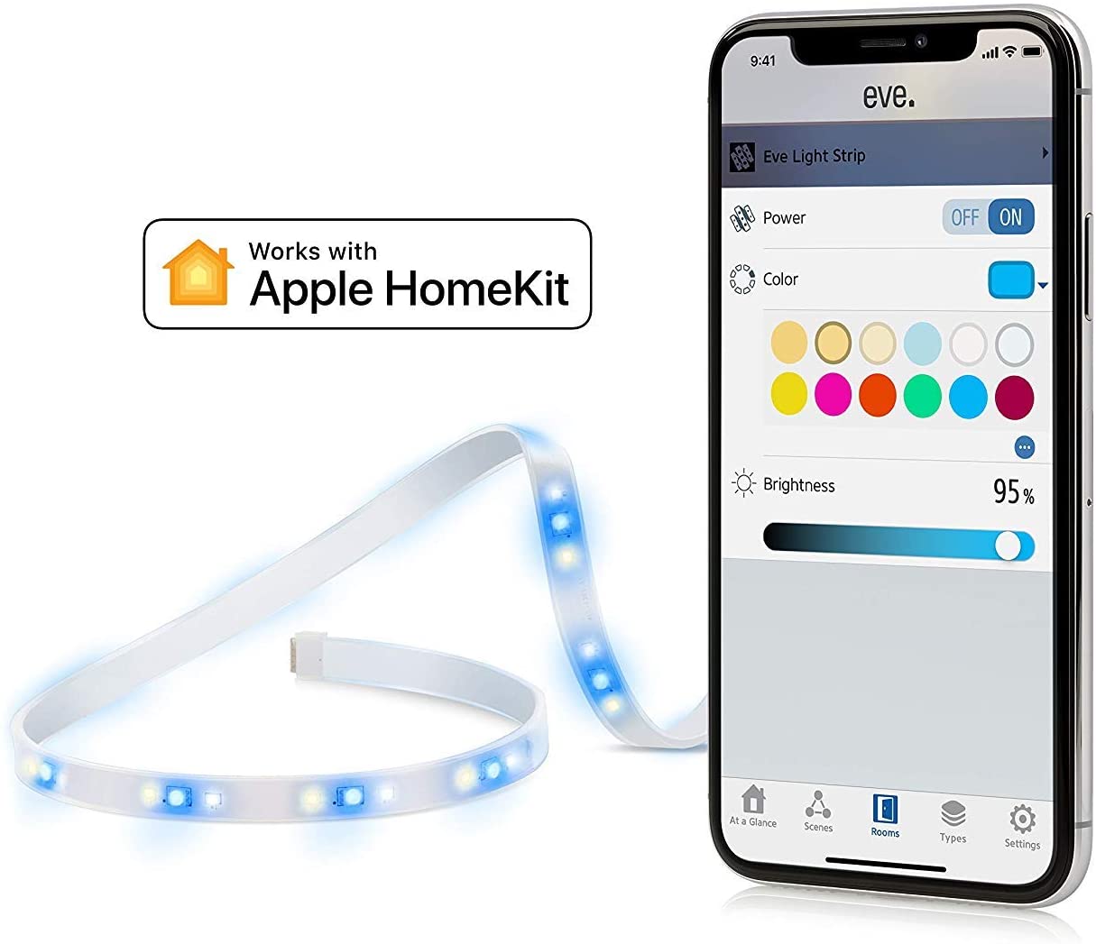 Eve Light Strip - Smart Home LED Lights Strip, Full Color, 1800 Lumens - Apple HomeKit Compatible (2m)