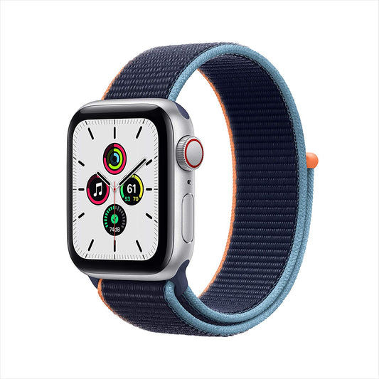 Apple Watch SE GPS + Cellular 40mm Silver Aluminum w Deep w Deep Navy Sport Bandort Loop