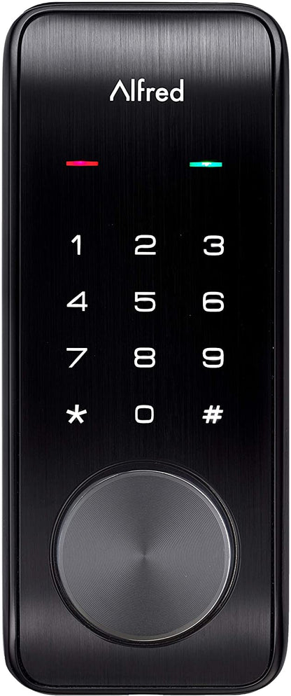 Alfred DB2-B-BL Smart Door Lock Deadbolt Touchscreen Keypad,  Key Entry + Bluetooth - Black