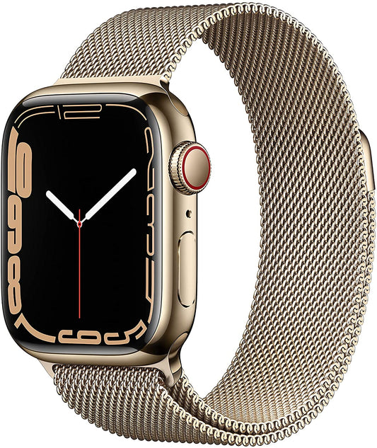 Apple Watch Series 7 GPS + Cellular, 41mm Gold Stainless Steel Case with Gold Milanese Loop