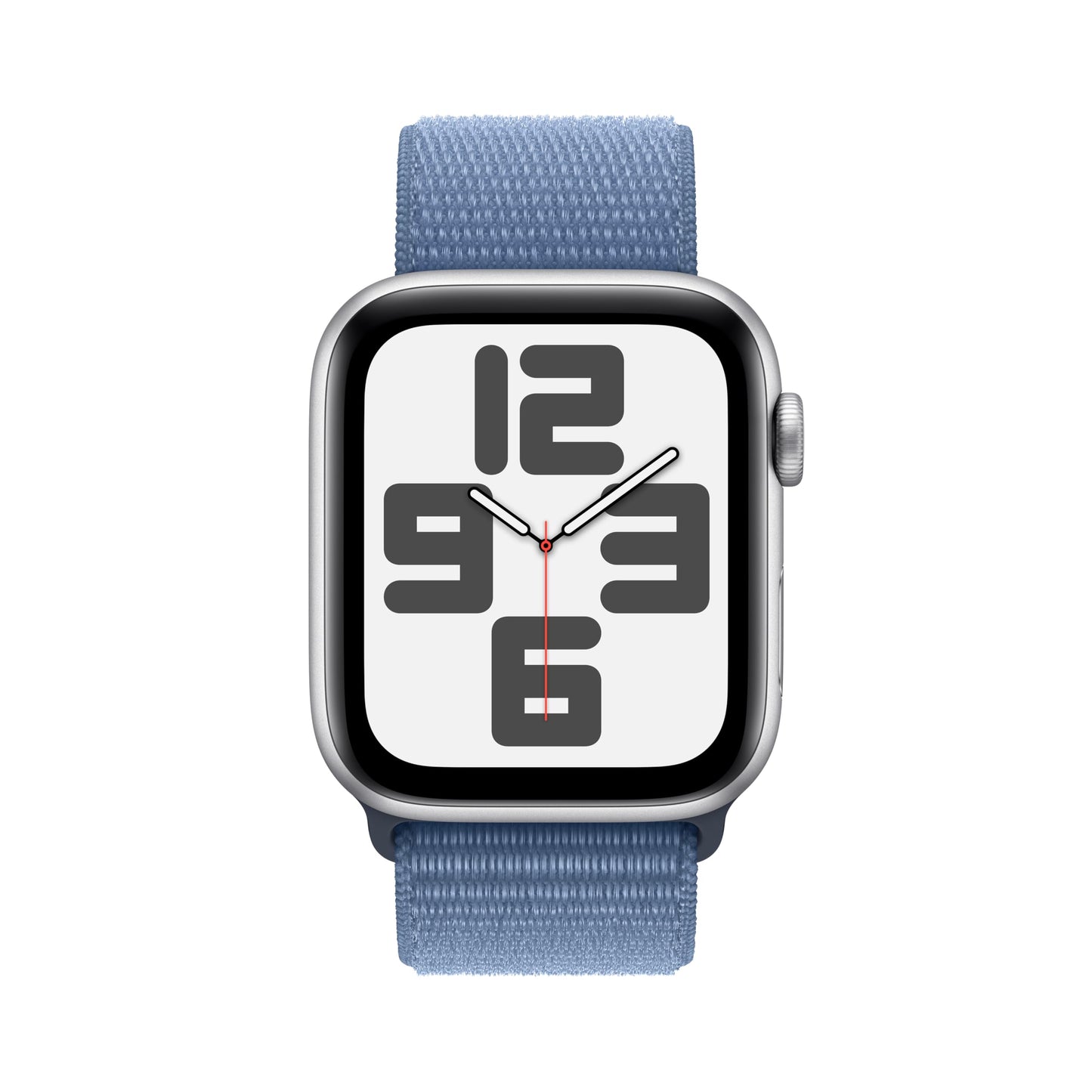 Apple Watch SE GPS 44mm Silver Aluminum Case with Winter Blue Sport Loop (2023)