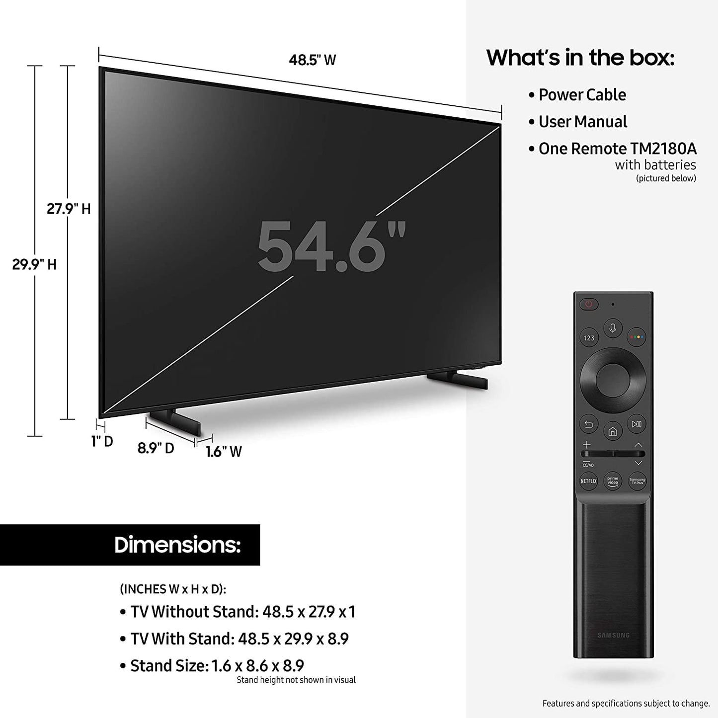 Samsung 55-in U8000 UHD Smart LED TV UN55AU8000FXZA (2021)