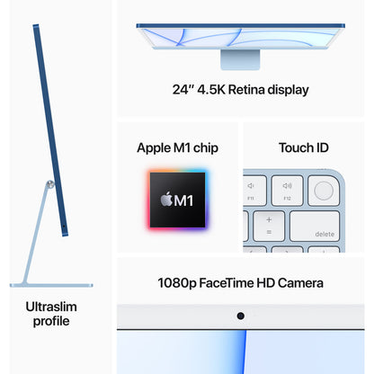 Apple 24-inch iMac w Retina 4.5K - M1 chip w 8‑core CPU  8‑core GPU, 512GB - Silver MGPD3LL/A (Spring 2021)