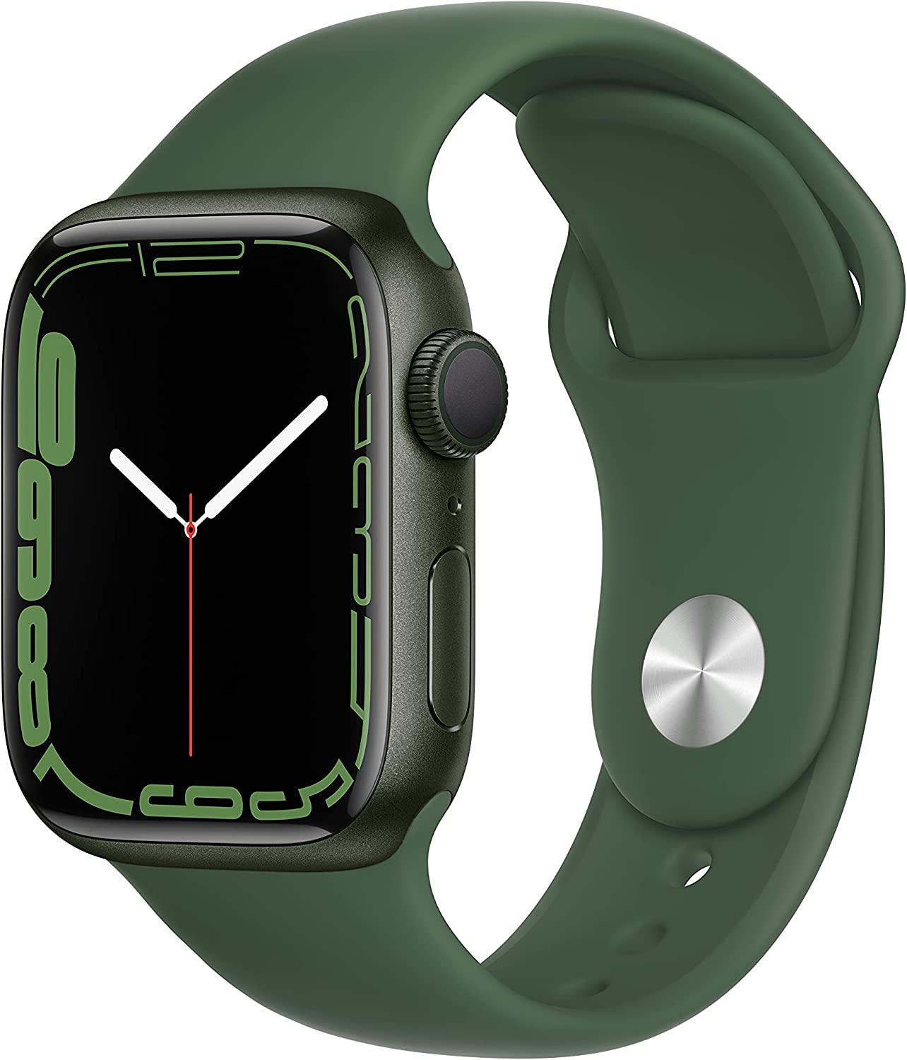 (Open Box) Apple Watch Series 7 GPS, 45mm Green Aluminum Case with Clover Sport Band