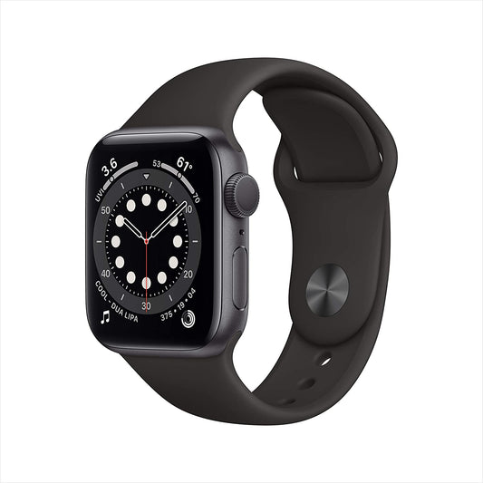 Apple Watch Series 6 GPS, 40mm Space Gray Aluminum Case w Black Sport Band