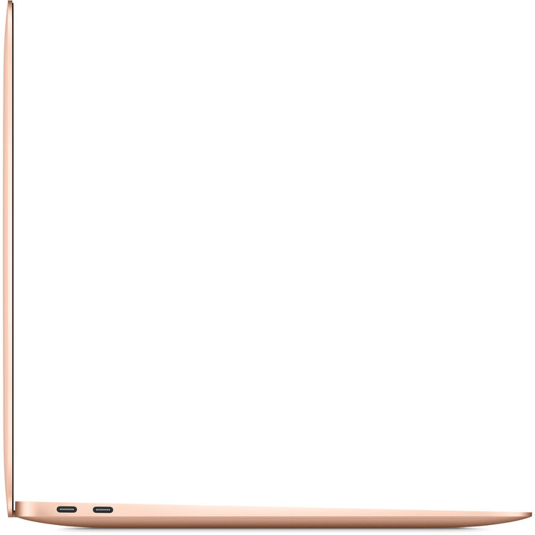 Apple 13-in MacBookAir w RetinaDisplay:M1,8GBRAM, 256GB SSD-Gold-2020 - Side View