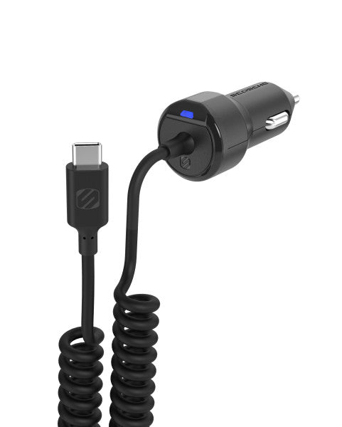 SCOSCHE CPDC83-SP USB-C Coiled USB Car Charger