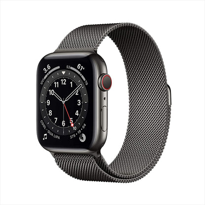 Apple Watch Series 6 GPS + Cellular 44mm Graphite Stainless Steel w Graphite Milanese Loop