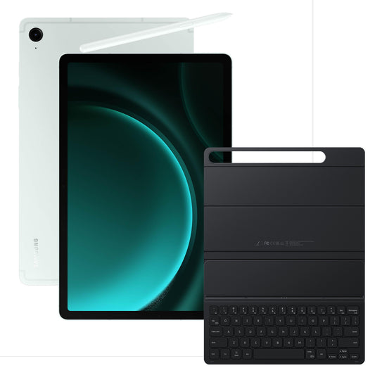 Samsung Galaxy Tab S9 FE 11-in Tablet 128 GB, Ocean Green + Keyboard Cover Bundle