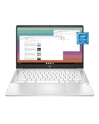 HP Chromebook 14a-na0240nr Celeron N4120 QC 14-in HD 4GB 64GB eMMC Chrome Ceramic White