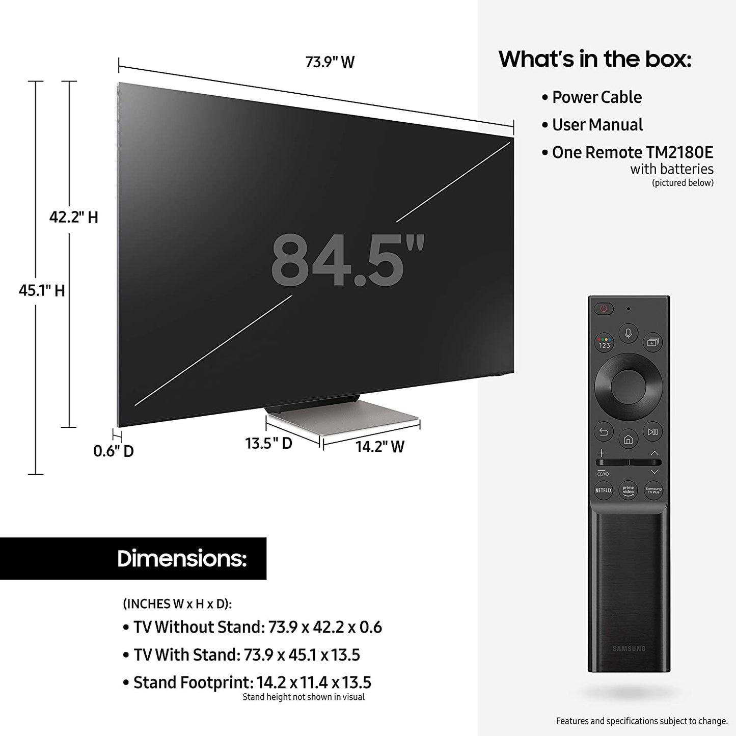 Samsung 85-in QN900 QLED Smart LED TV QN85QN900AFXZA (2021)