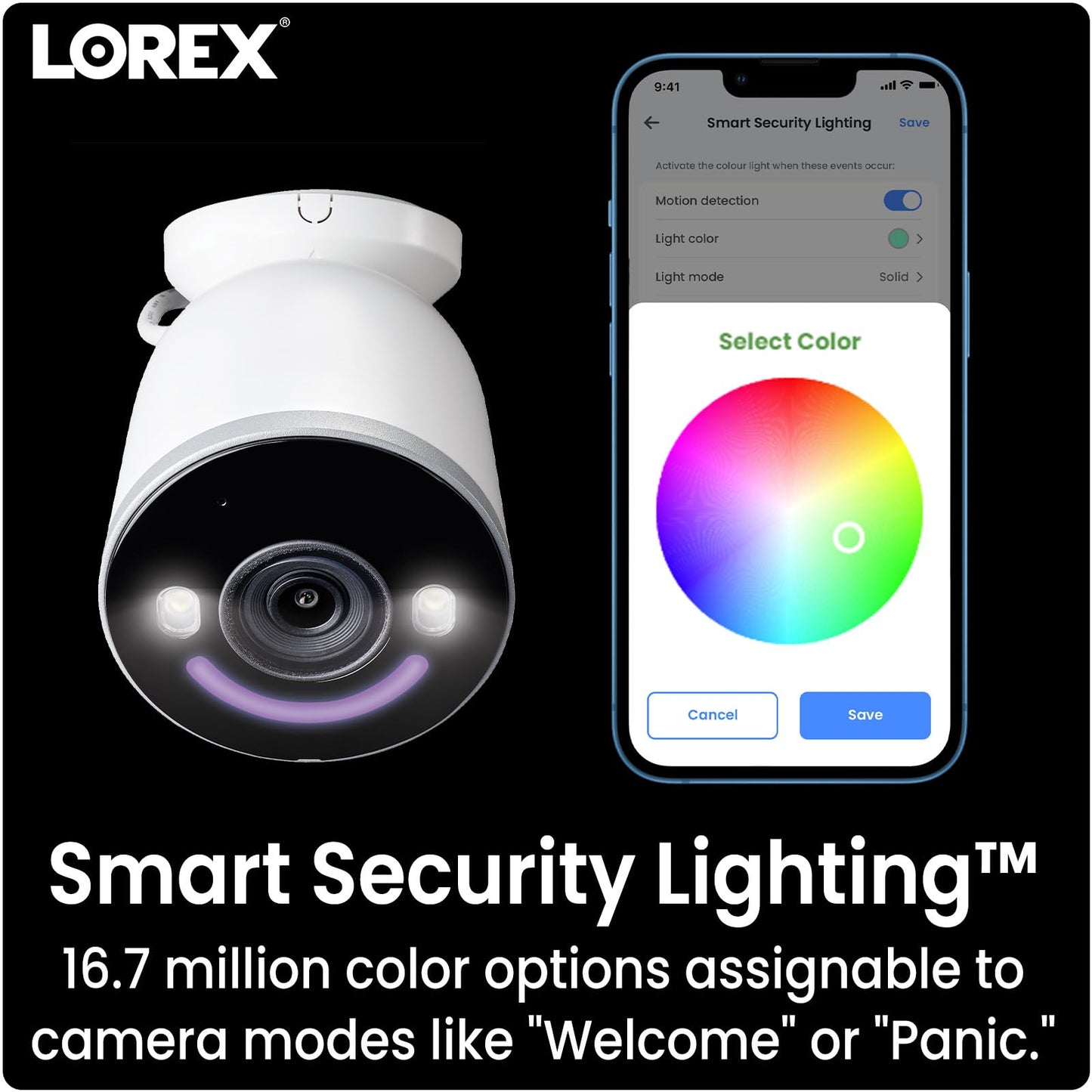 Lorex 4K Spotlight Outdoor Wi-Fi 6 Security Camera with Smart Security Lighting (32GB)