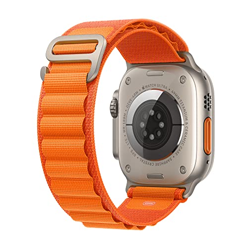Apple Watch Ultra GPS + Cellular, 49mm Titanium Case w Orange Alpine Loop - Small (2022)