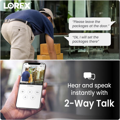 Lorex 2K Wired Video Doorbell (32GB) -White